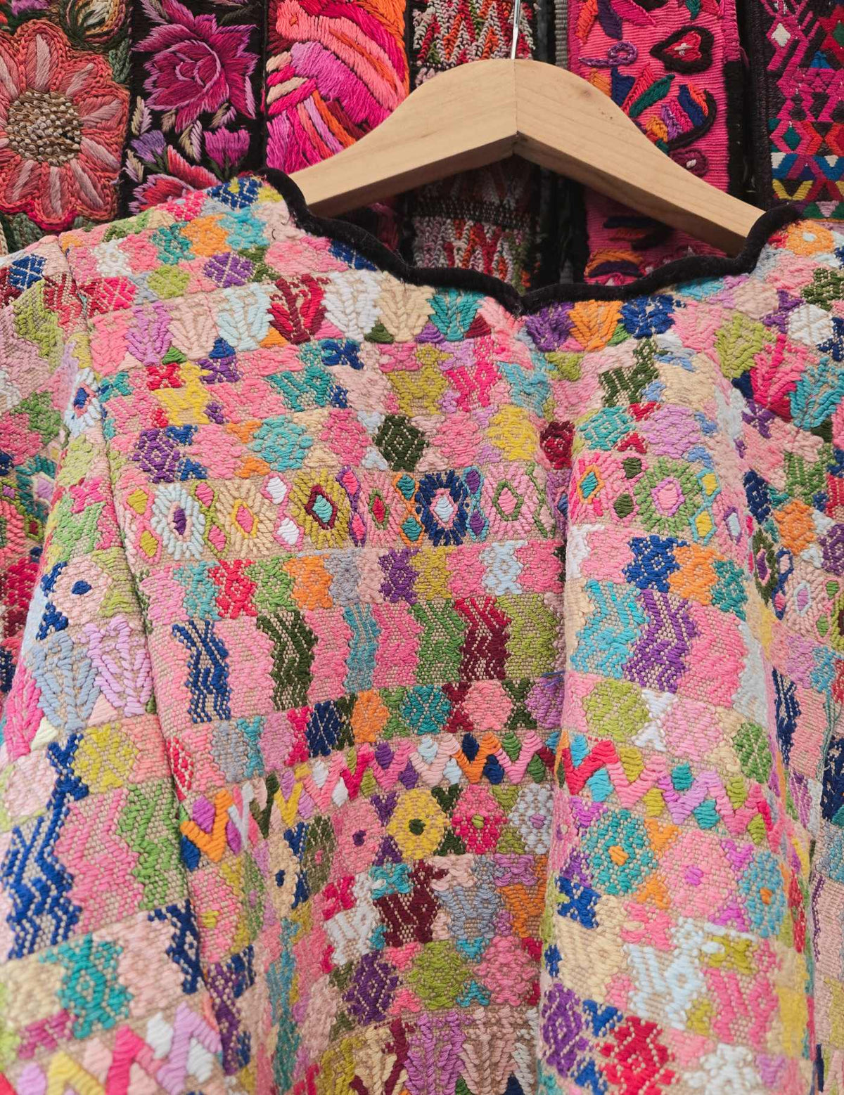 Colourful on Beige Cobán Huipil #10-76