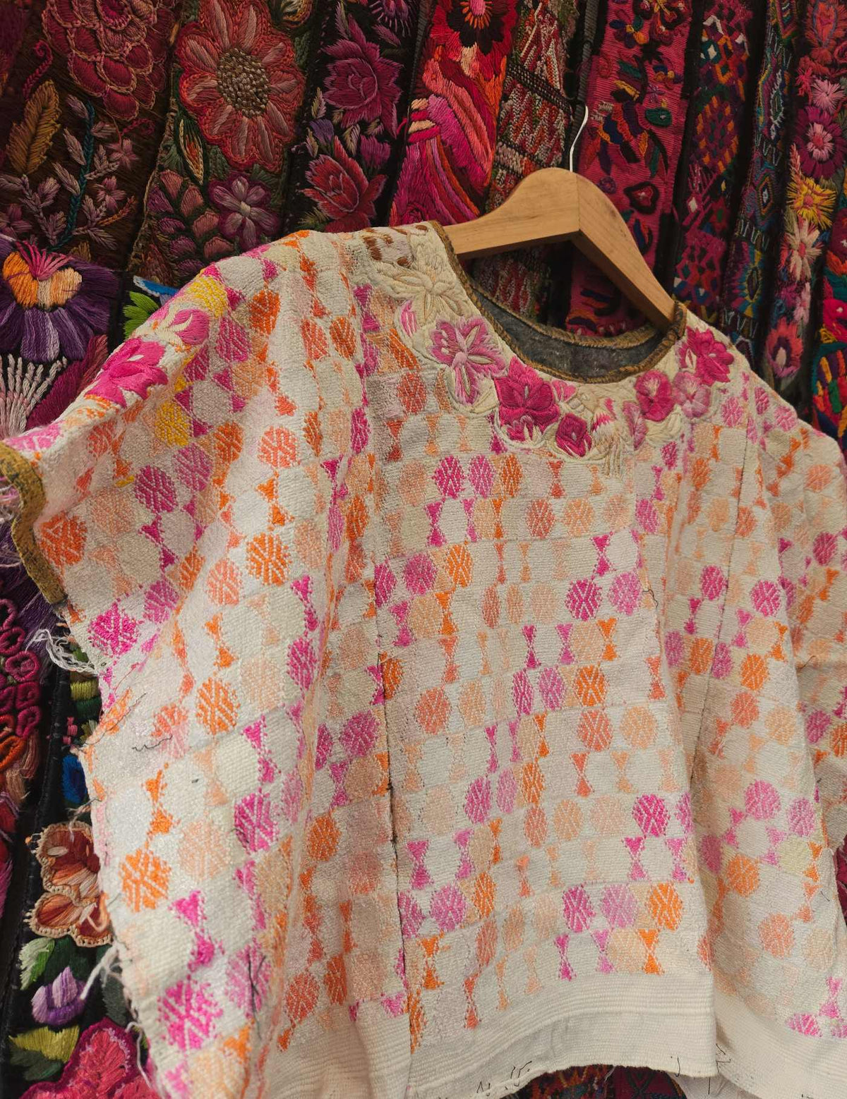 Pink and Orange Cobán Huipil #10-78