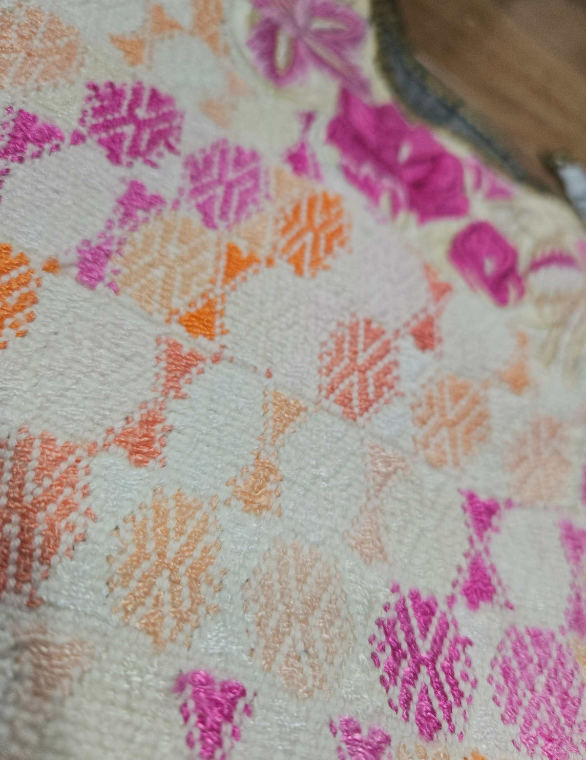 Pink and Orange Cobán Huipil #10-78