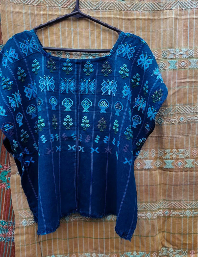 Navy Blue Santa Catarina Palopó Huipil #10-85