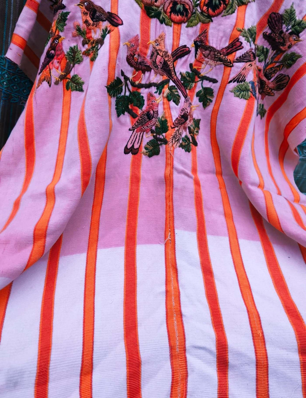 Orange and PInk Santiago Huipil #10-88
