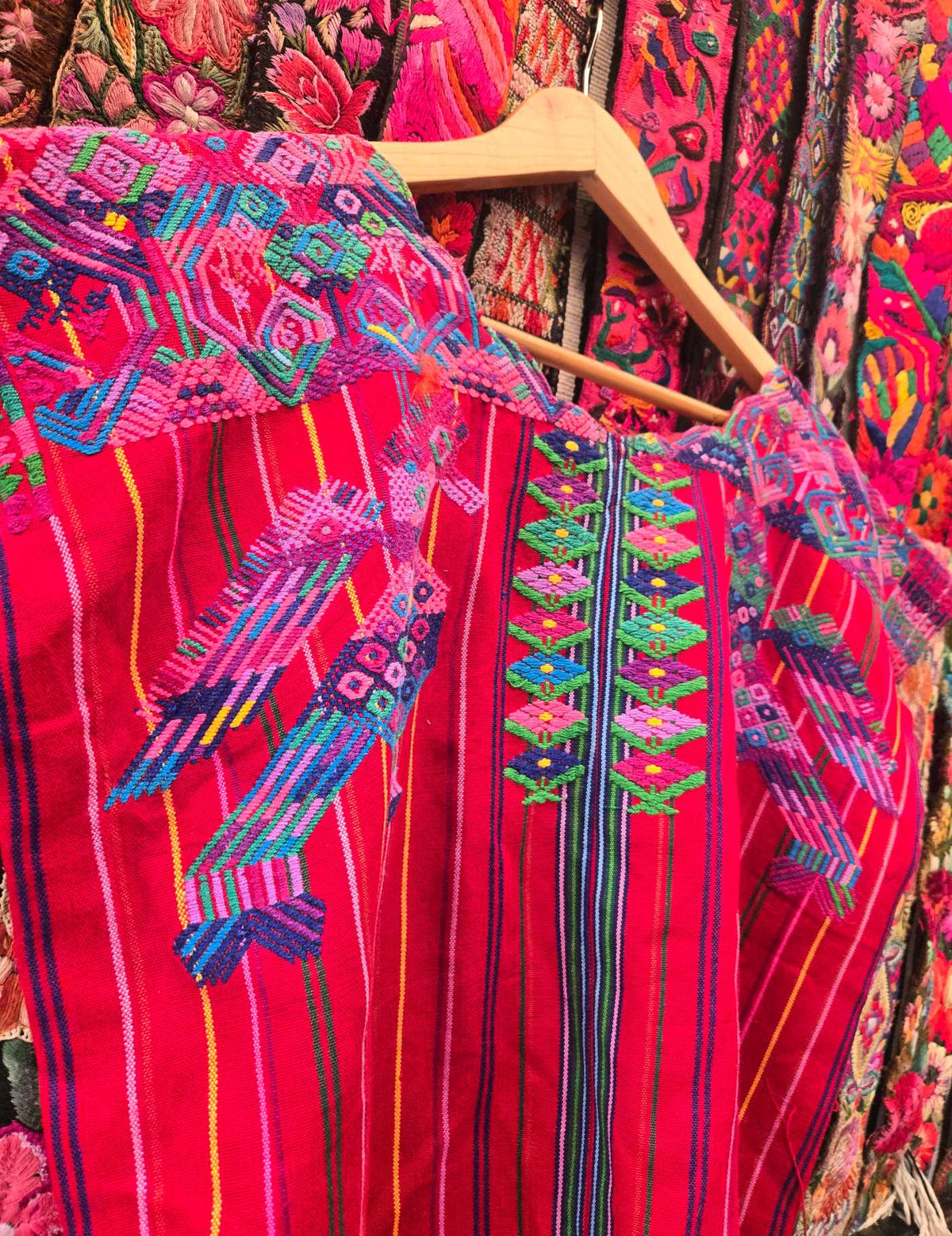 Red and Purple Sacatepéquez Huipil #10-98
