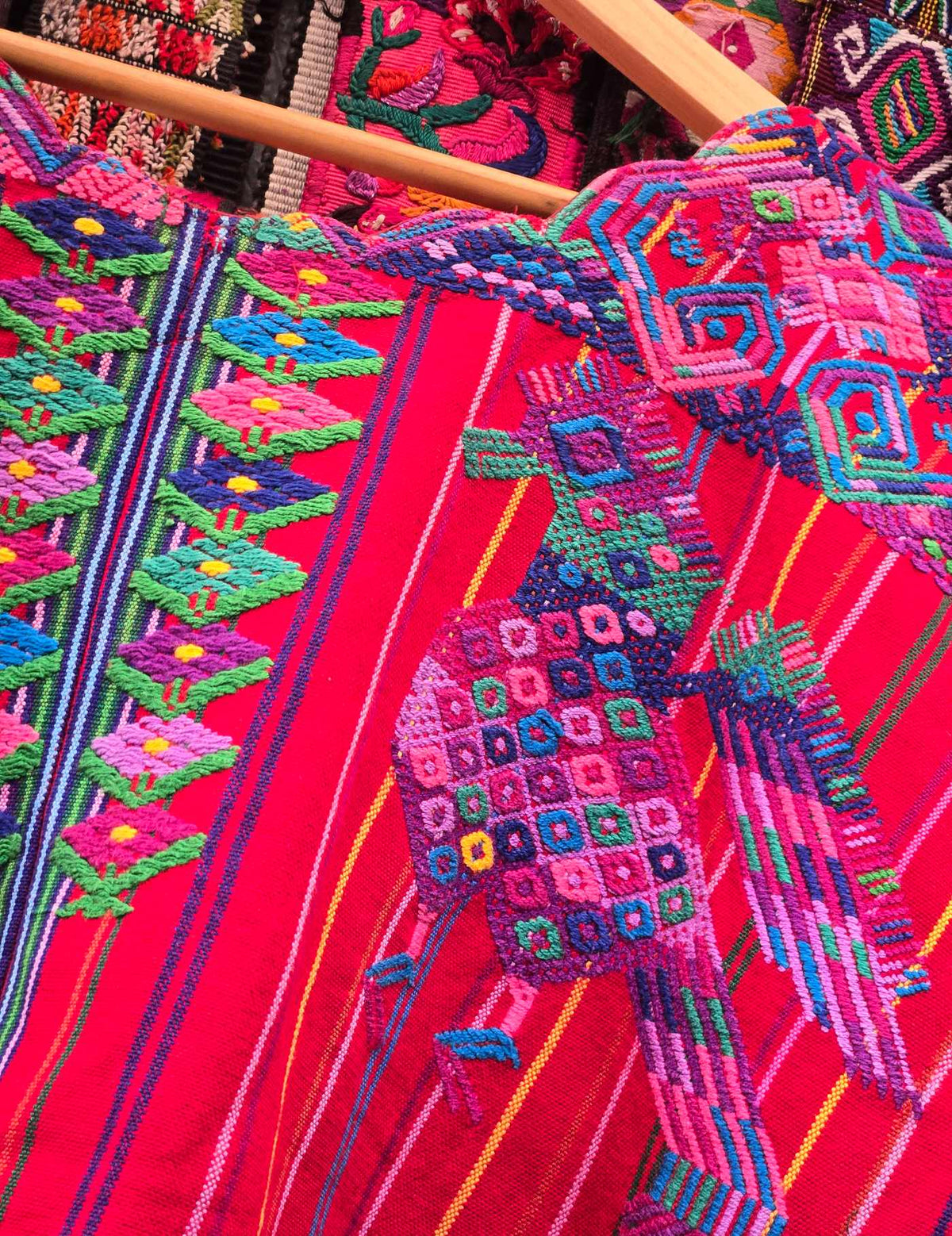 Red and Purple Sacatepéquez Huipil #10-98