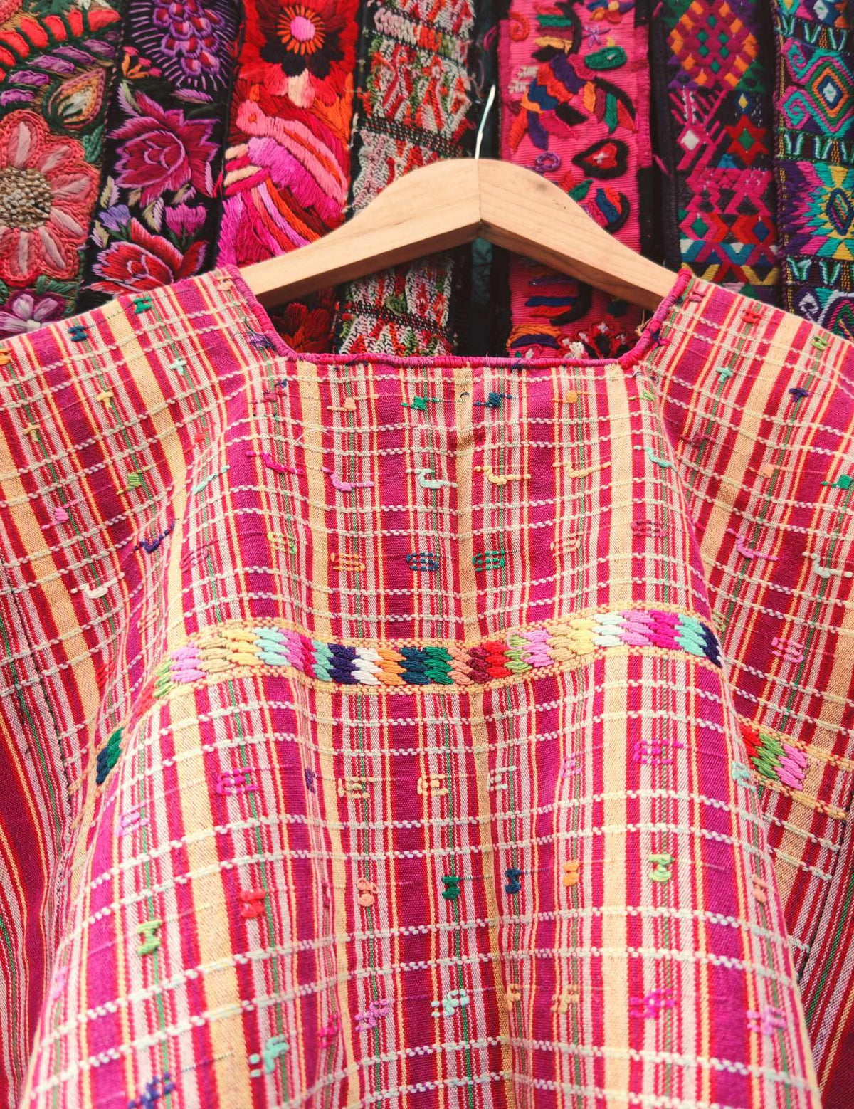 Pink and Primrose Colotenango Huipil #10-105