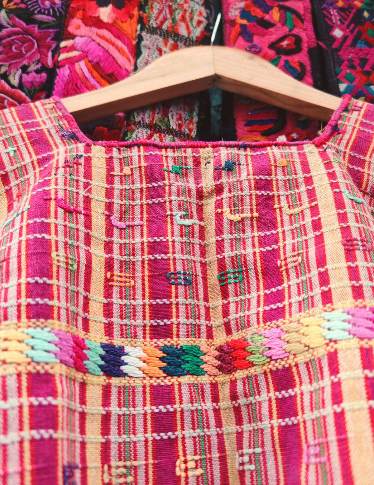 Pink and Primrose Colotenango Huipil #10-105