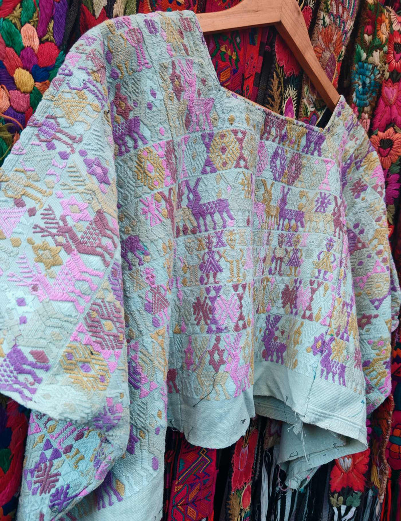 Lilac on Pale Grey Cobán Huipil #10-109