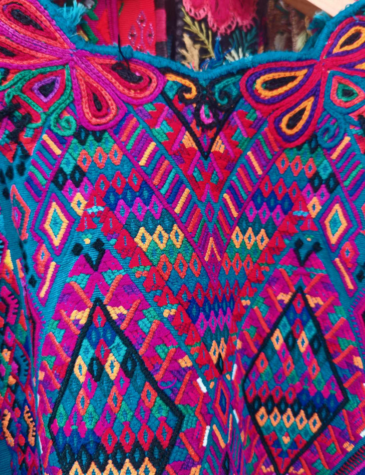 Blue and Pink Chichicastenango Huipil #10-111