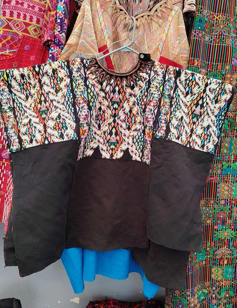 Black with Geometrics Chichicastenango Huipil #10-124