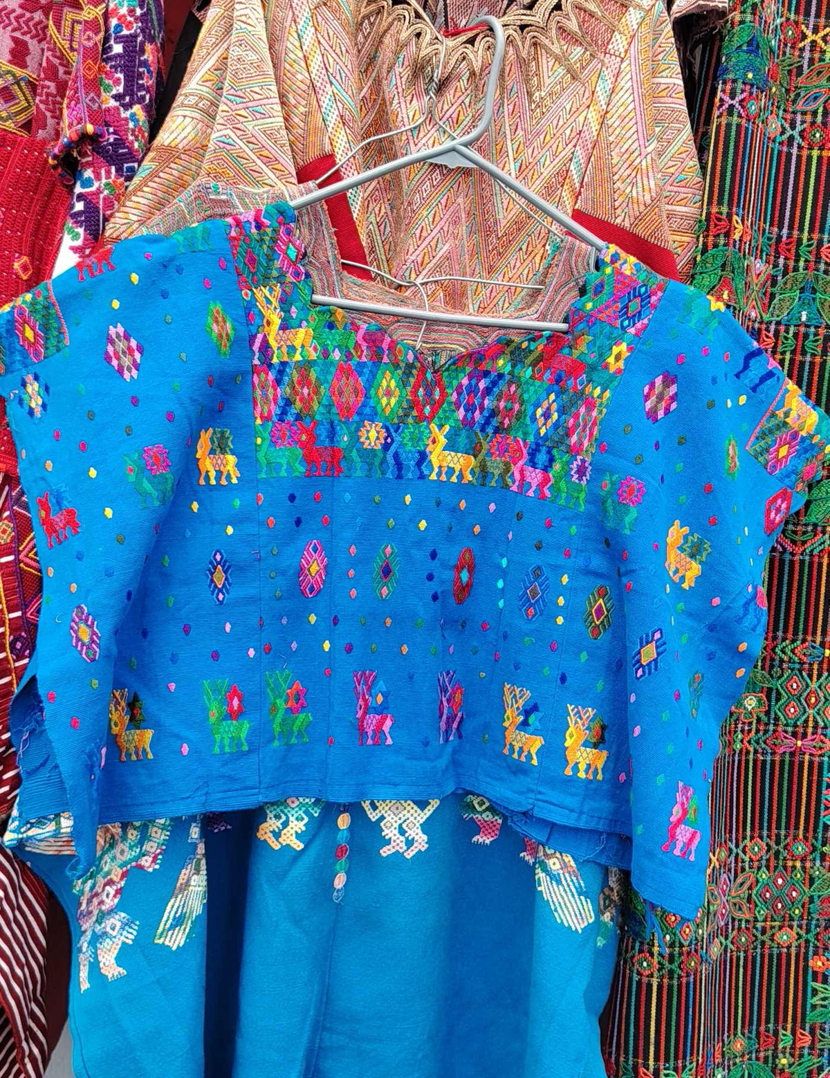 Blue with Deer Cobán Huipil #10-126
