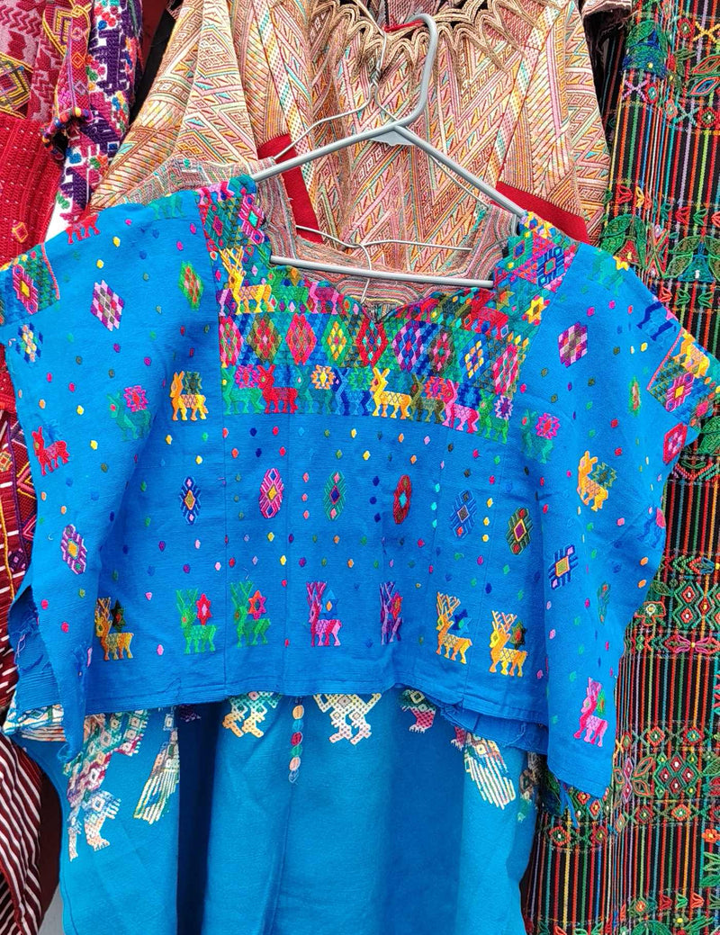 Blue with Deer Cobán Huipil #10-126