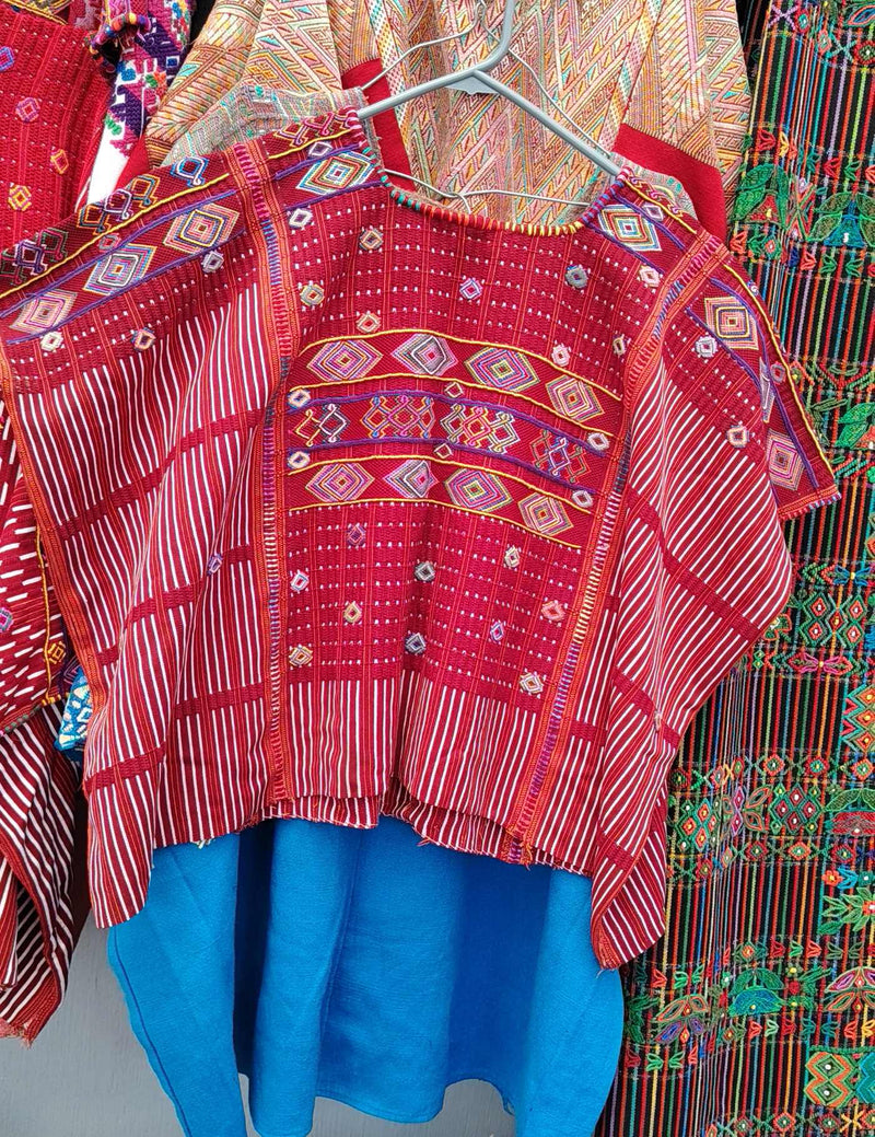 Burgundy Geometric Colotenango Huipil #10-127