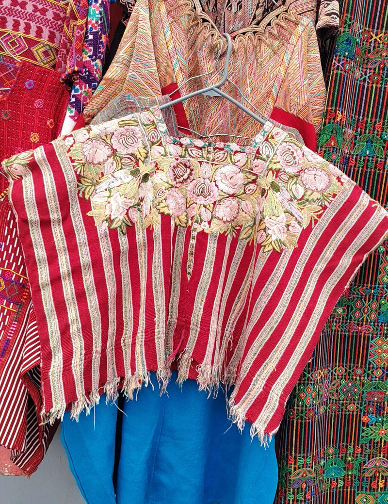 Burgundy and Blush Patzún Huipil #10-128
