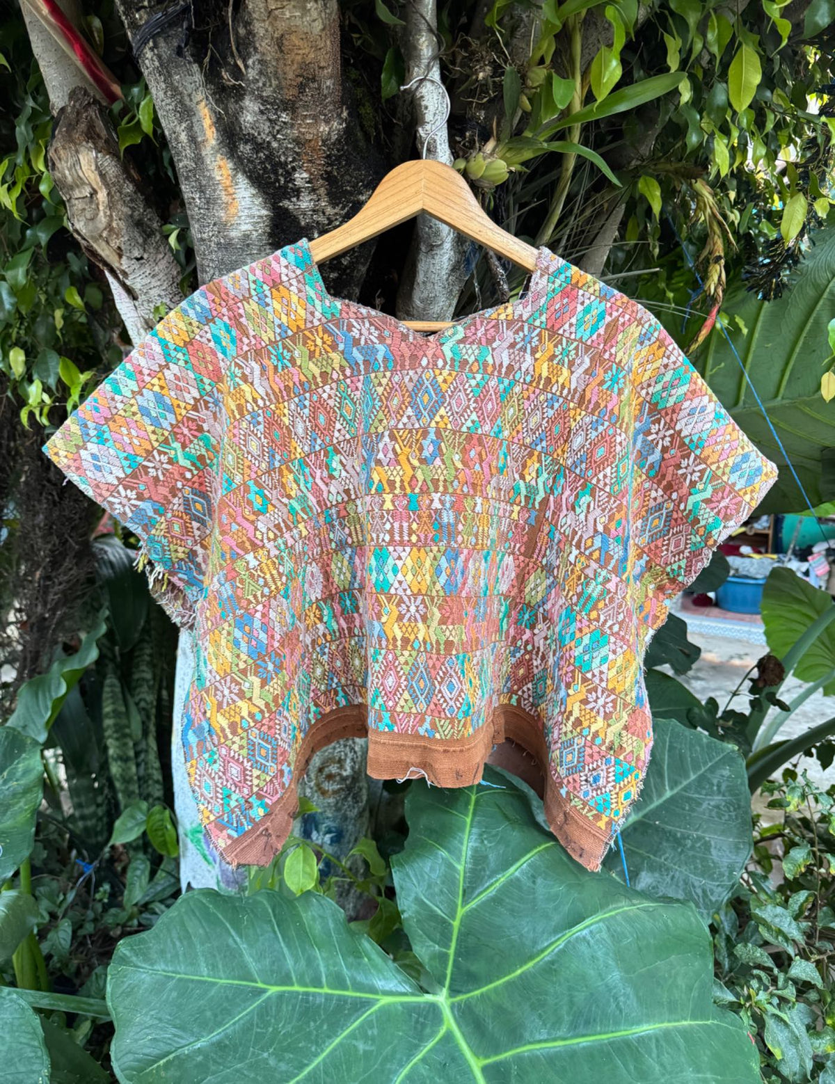 Colourful on Brown Cobán Huipil #10-139