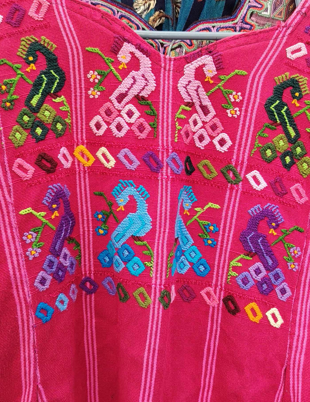 Pink with Peacocks San Lucas Tolimán Huipil #10-146