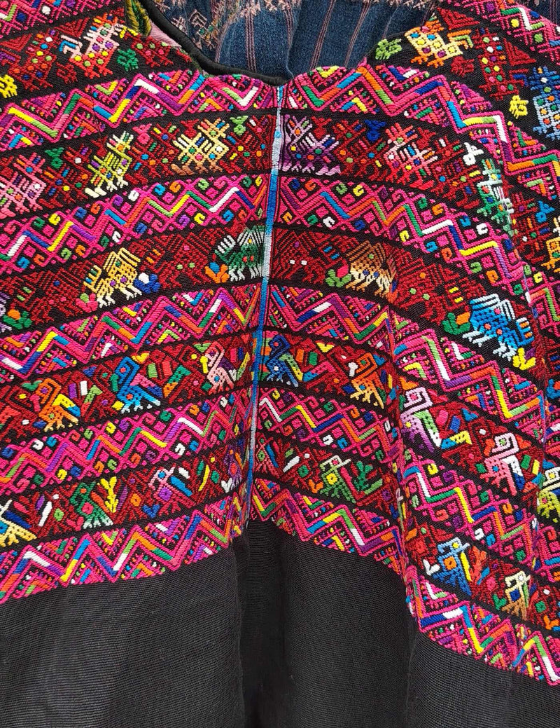 Berry and Black Nahualá Huipil #10-156