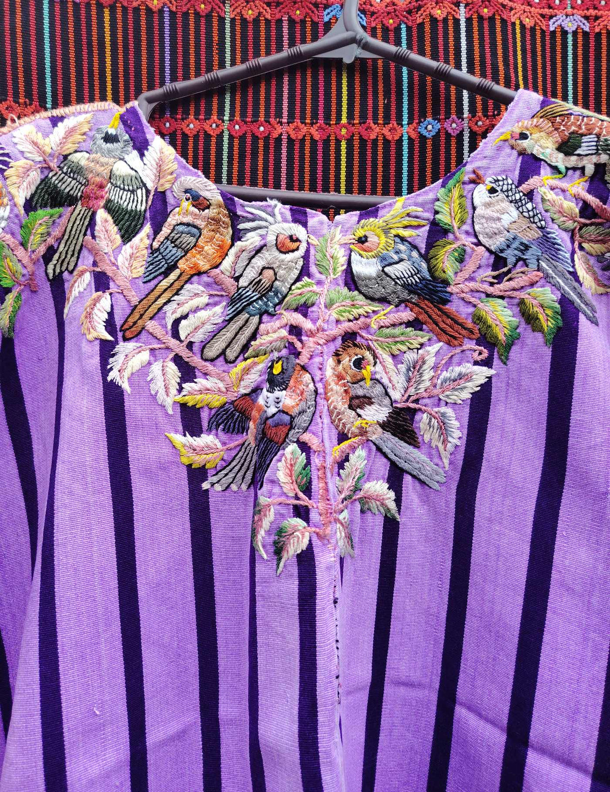 Lilac Birds Santiago Huipil #10-160
