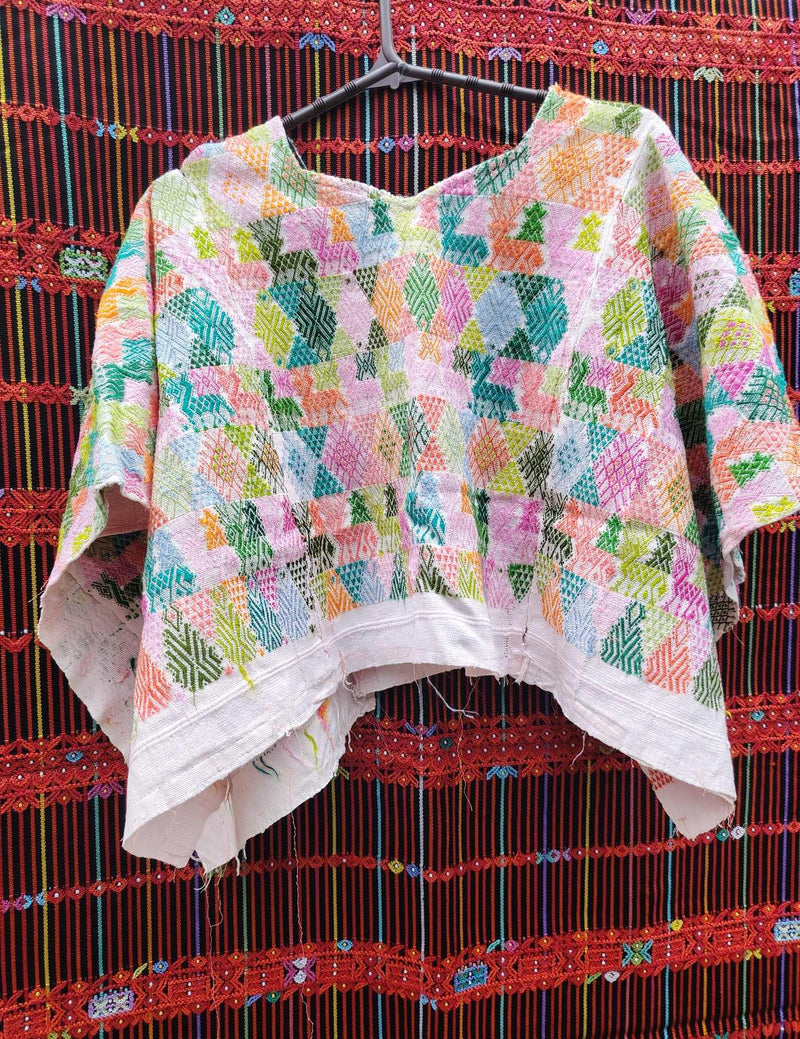 Pink and Turquoise Cobán Huipil #10-165