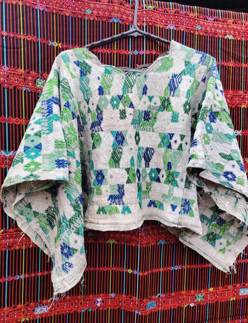 Green and Blue Cobán Huipil #10-166