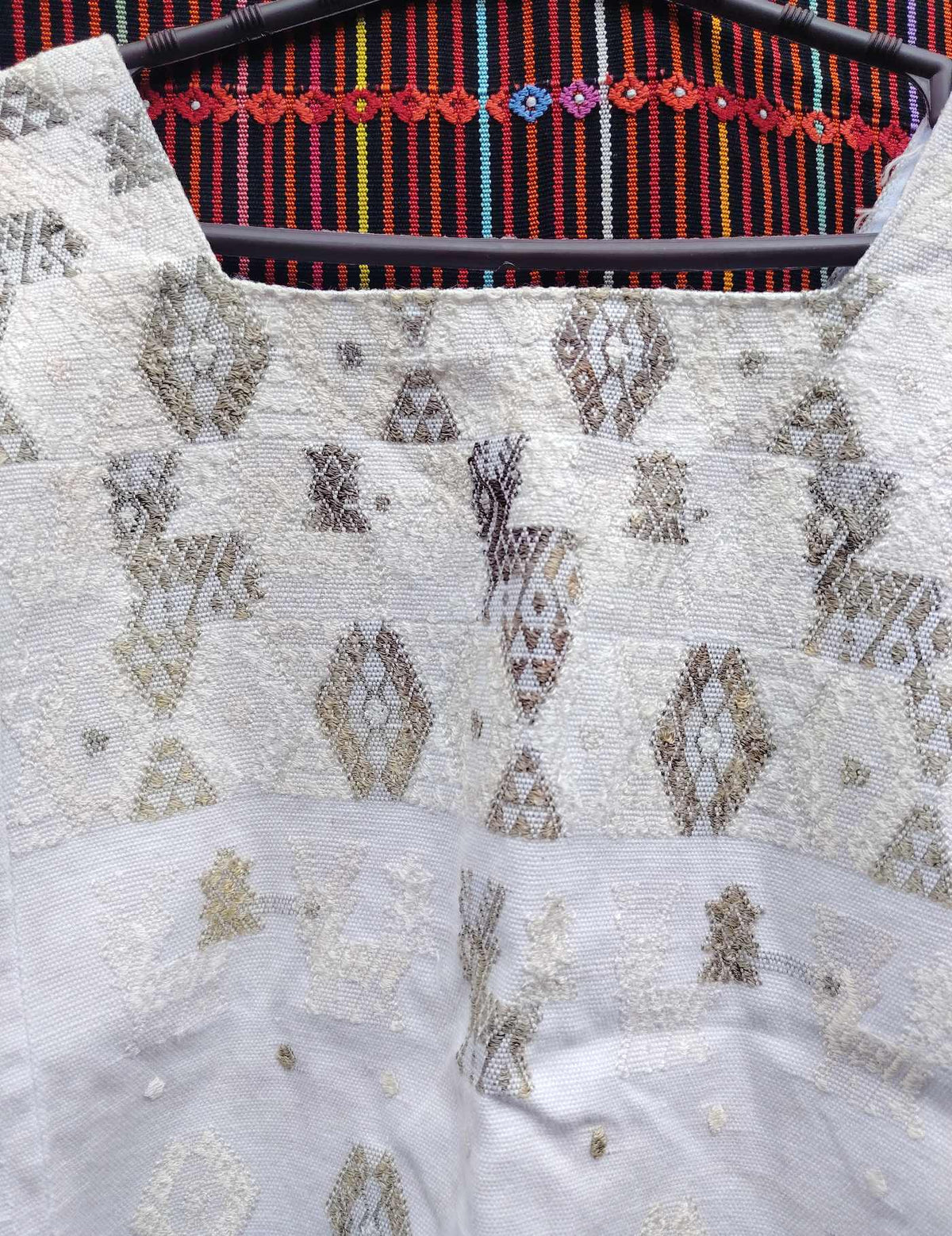 White and Grey Cobán Huipil #10-168