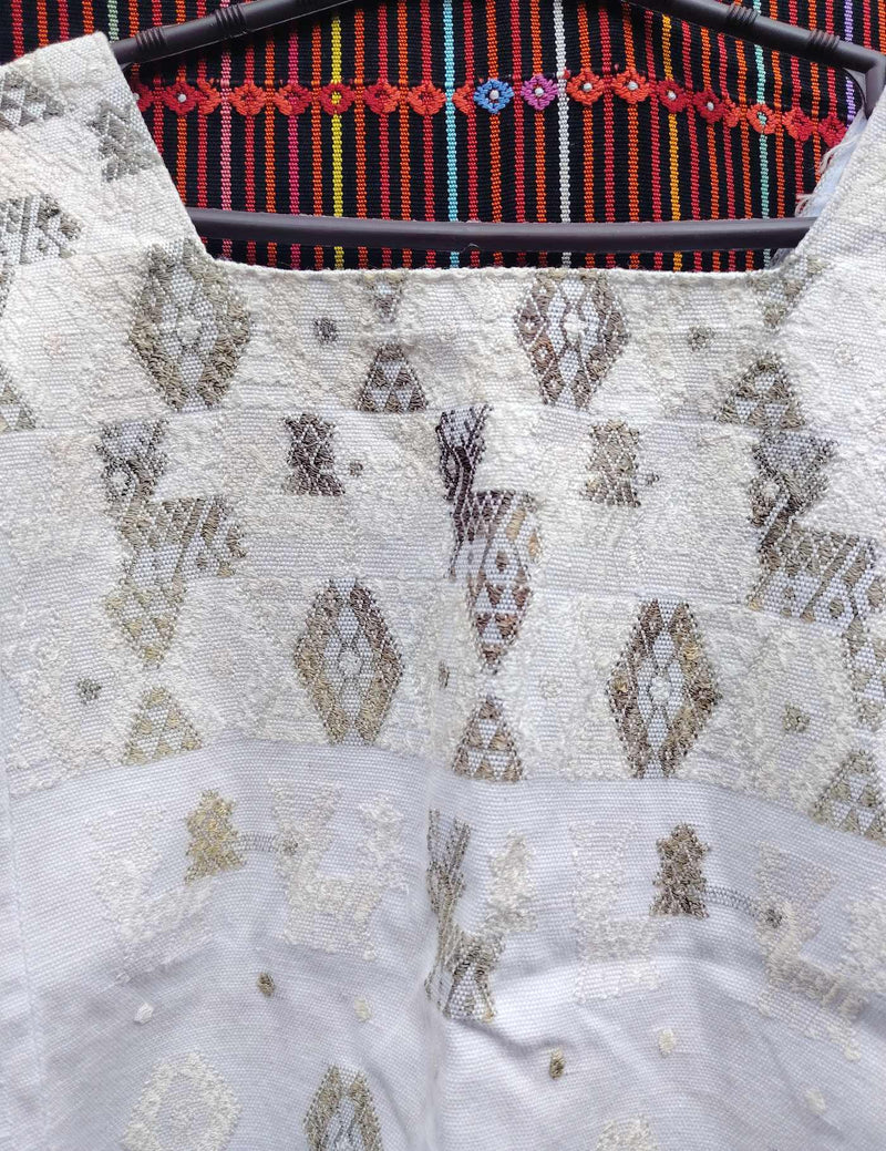White and Grey Cobán Huipil #10-168