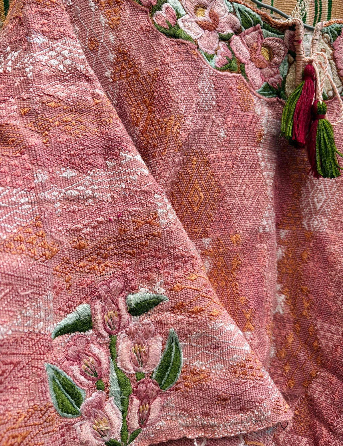 Pink and Coral Cobán Huipil #10-179