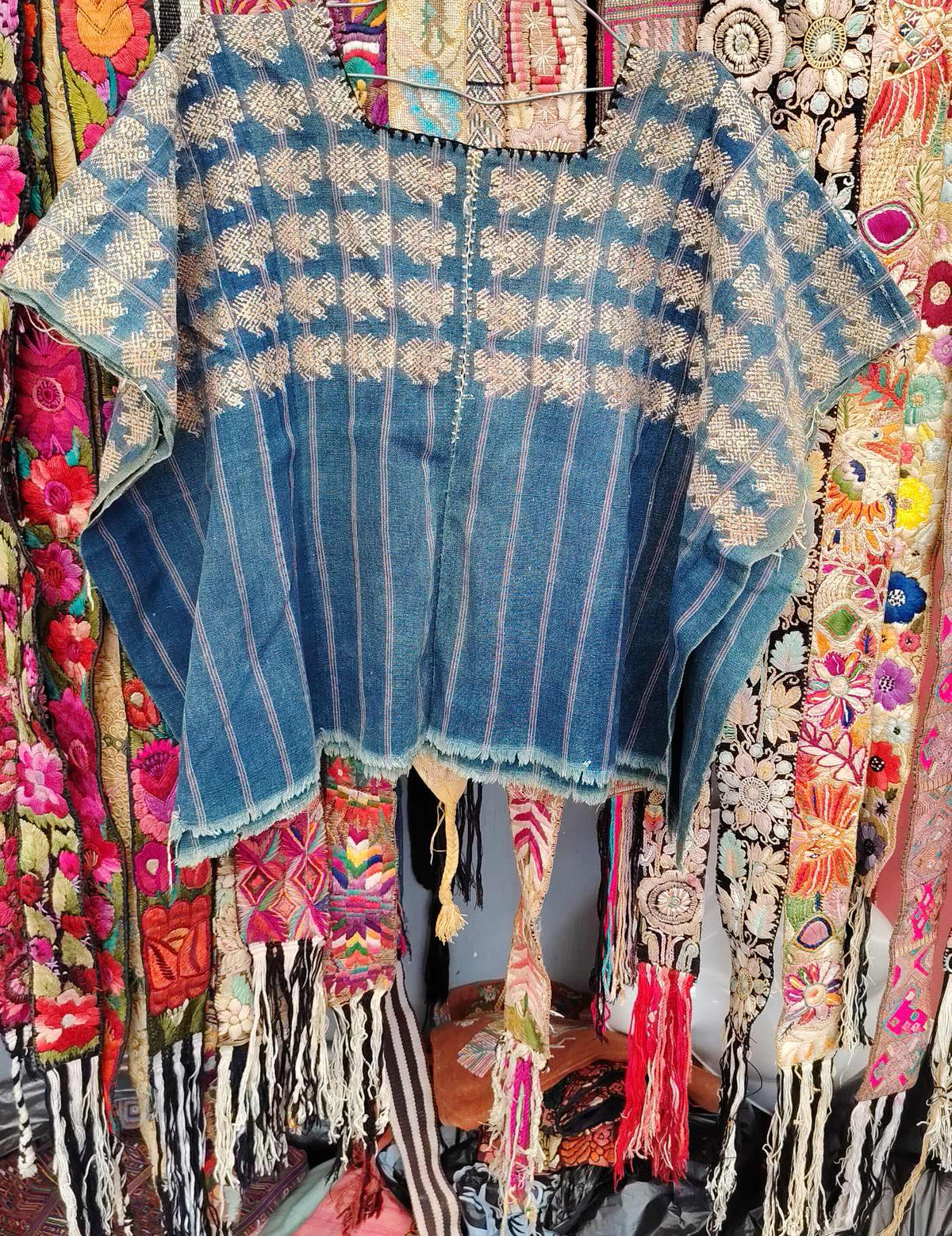 Indigo with Eagles Nahualá Huipil #10-191