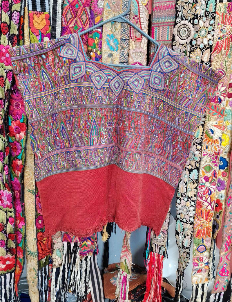 Red and Berry Nebaj Huipil #10-192