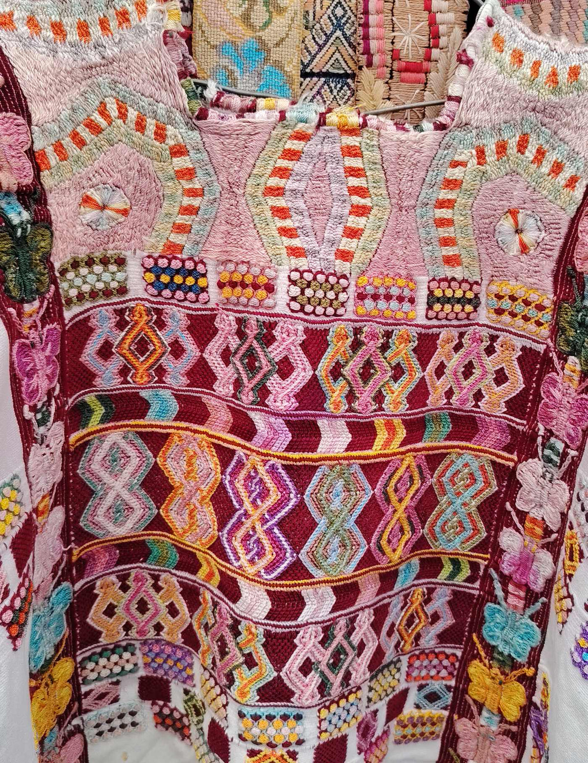 Blush and Burgundy Colotenango Huipil #10-202