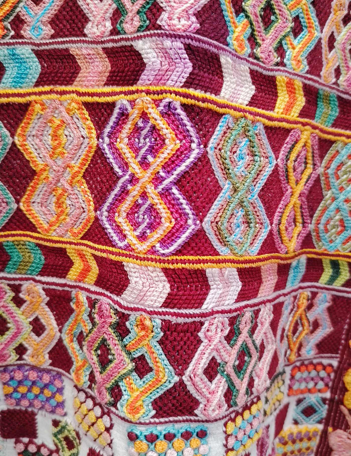 Blush and Burgundy Colotenango Huipil #10-202