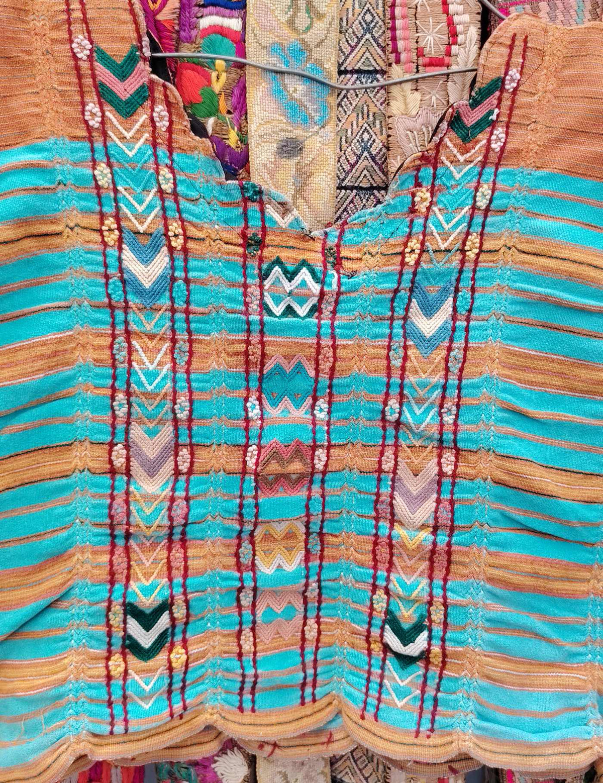 Turquoise and Caramel Colotenango Huipil #10-204