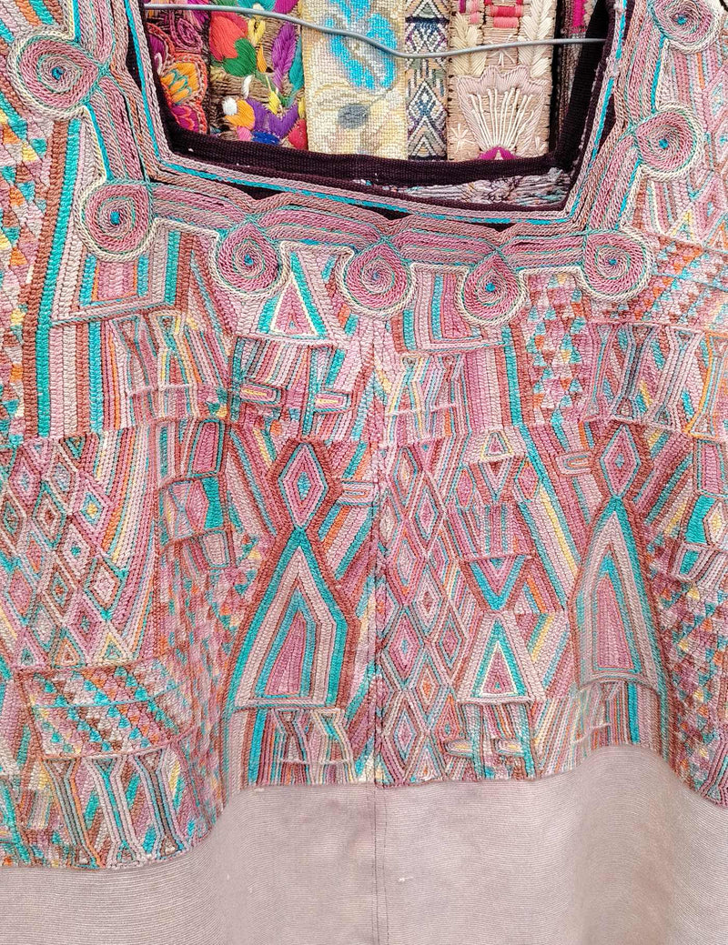 Pink and Turquoise Nebaj Huipil #10-208