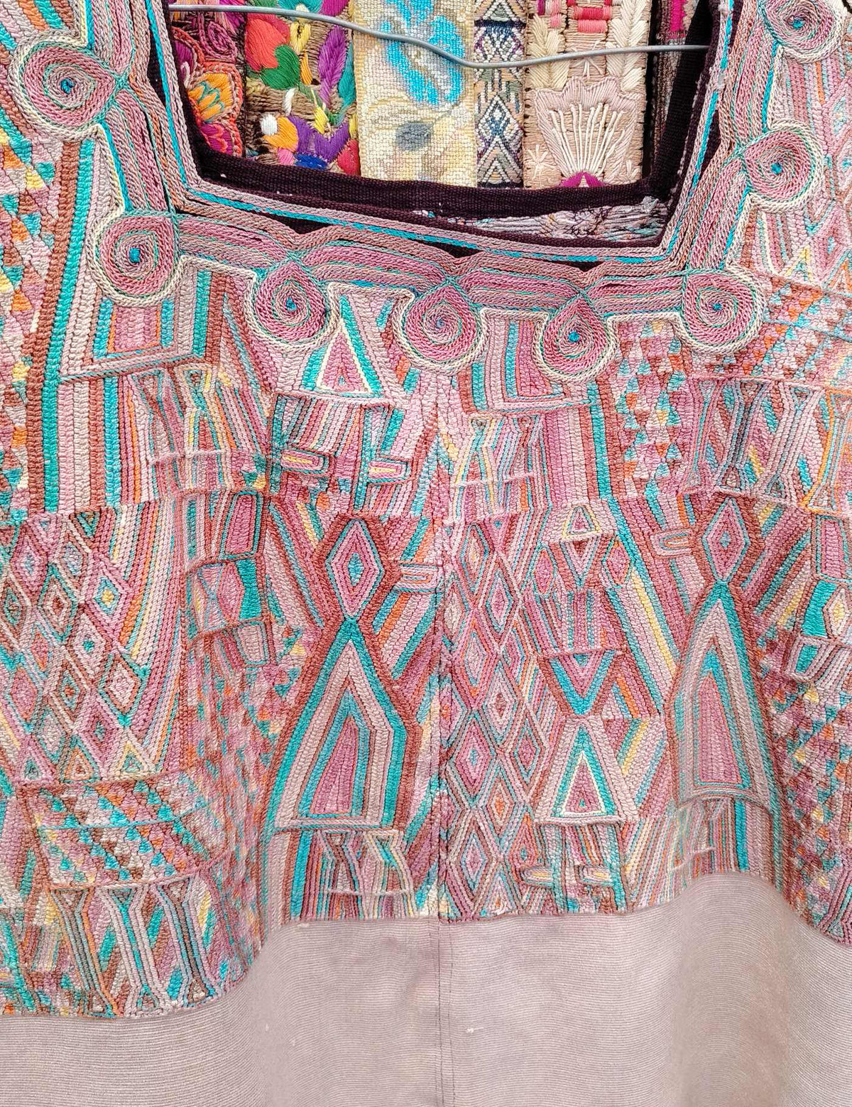 Pink and Turquoise Nebaj Huipil #10-208