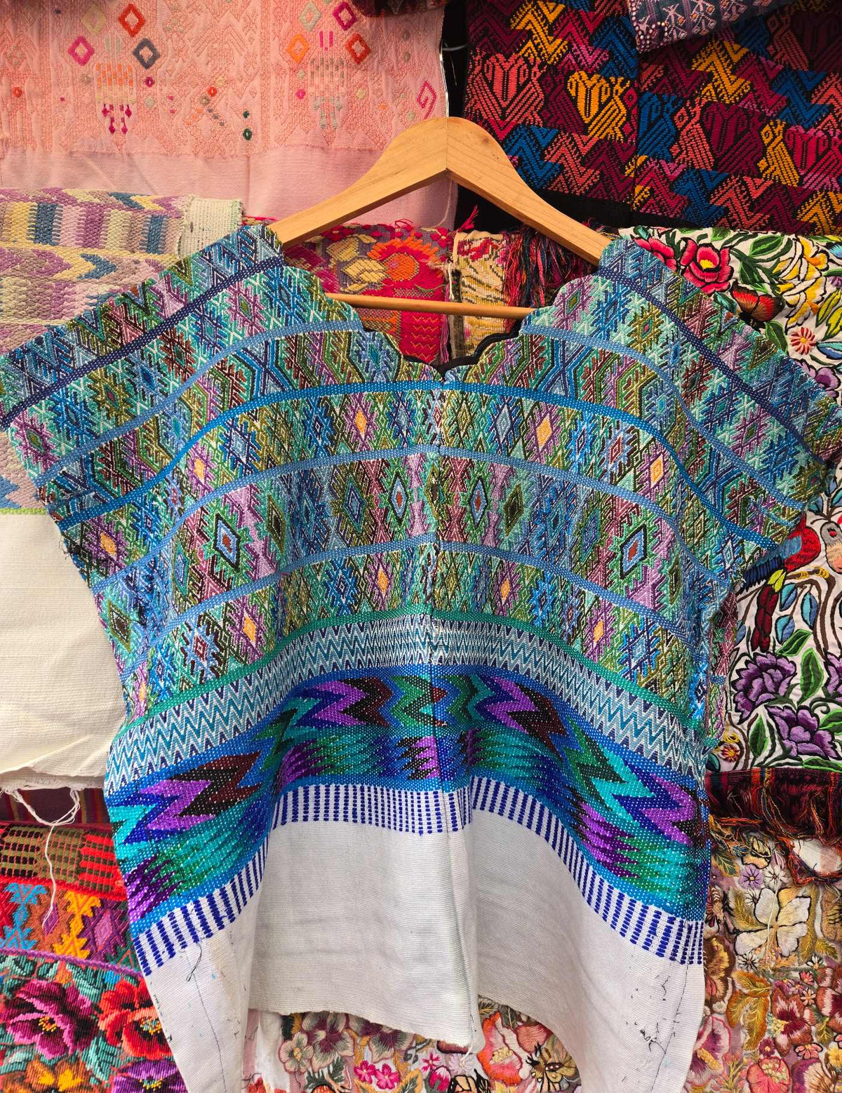 Blue Geometrics Comalapa Huipil #10-224