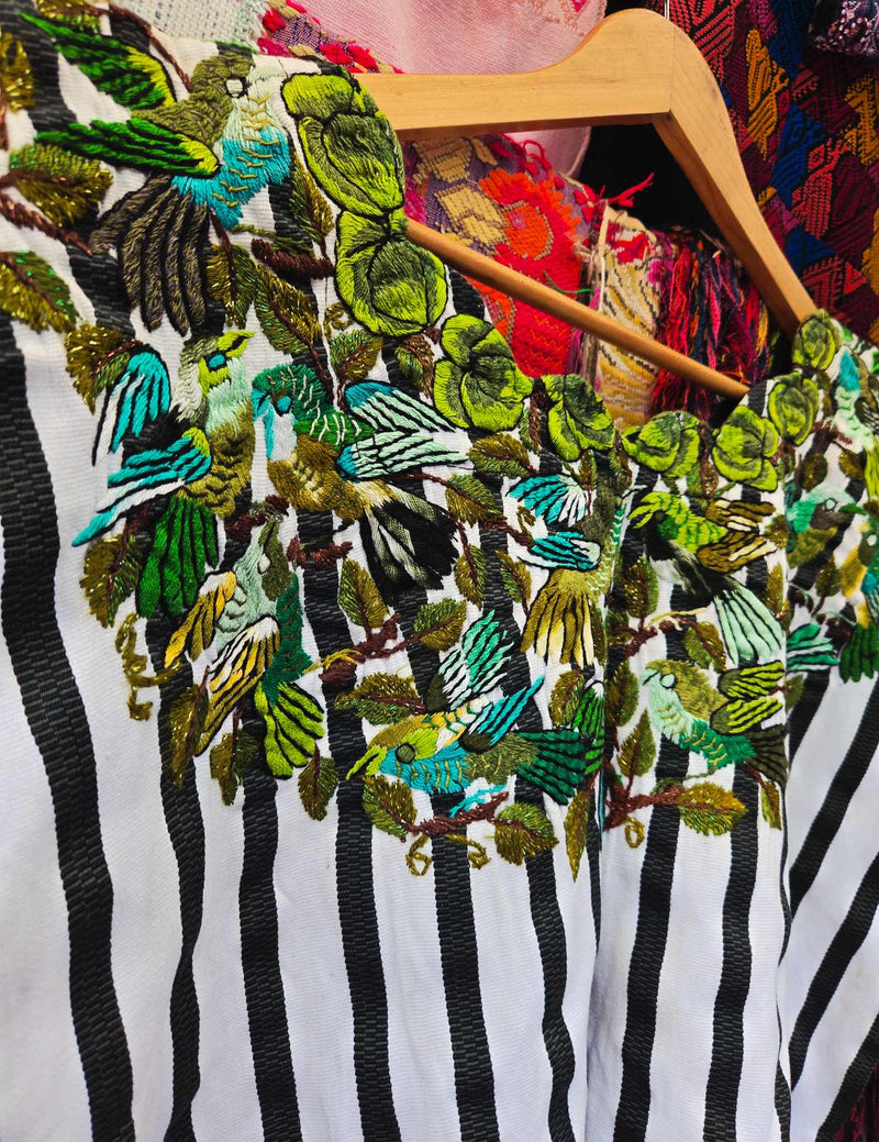 Green Birds Santiago Huipil #10-225