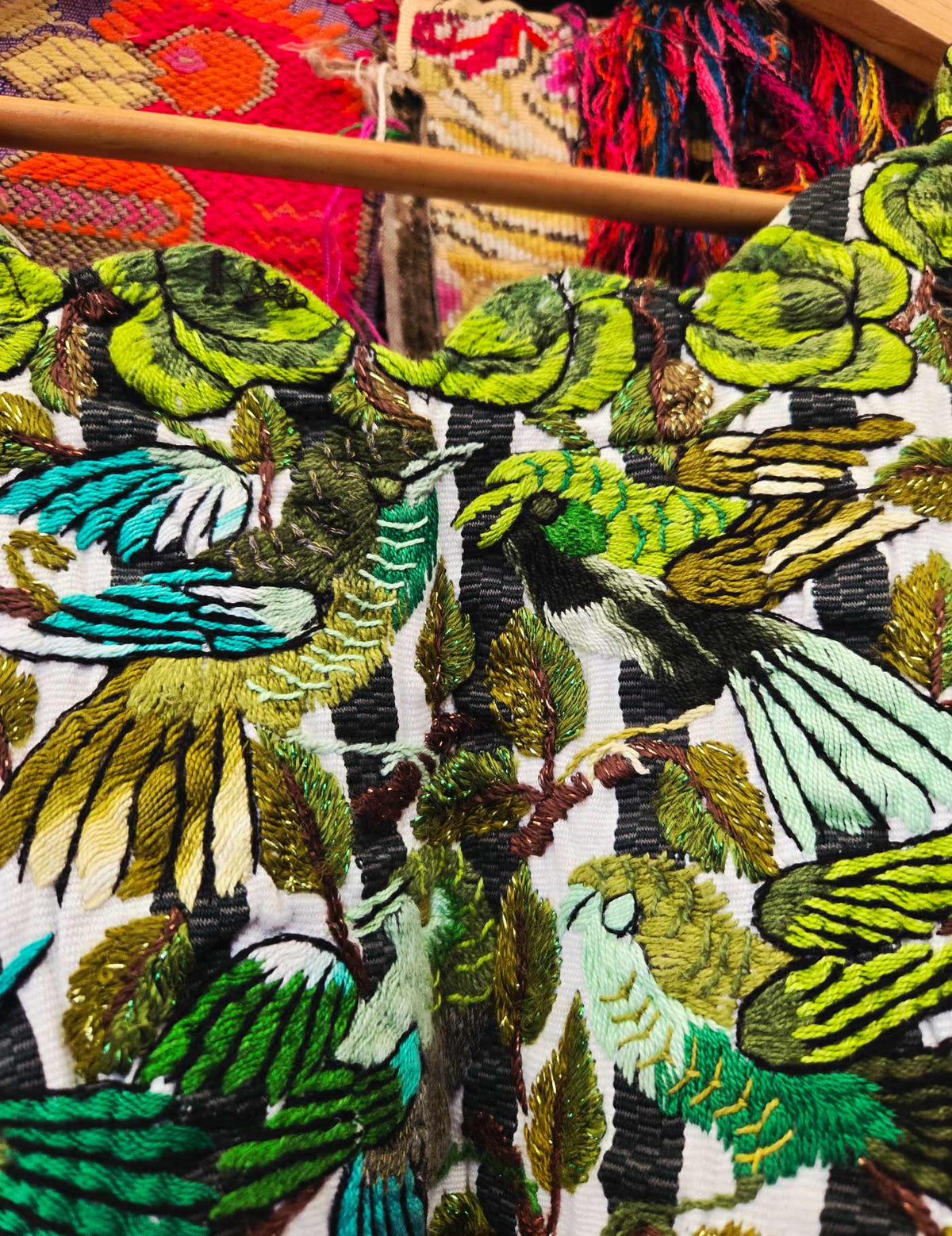 Green Birds Santiago Huipil #10-225