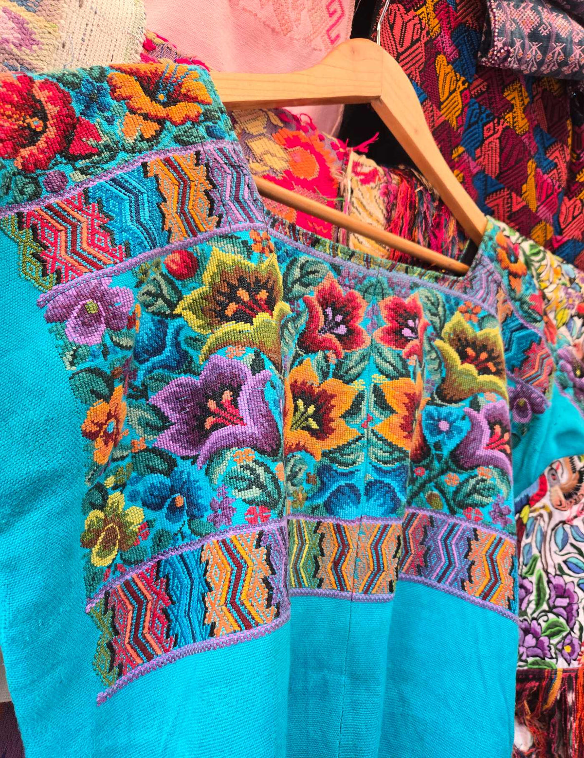 Turquoise Floral Comalapa Huipil #10-226
