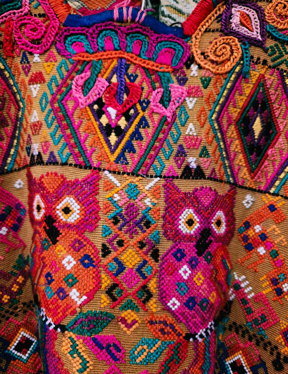 Owls and Geometrics Chichicastenango Huipil #10-235