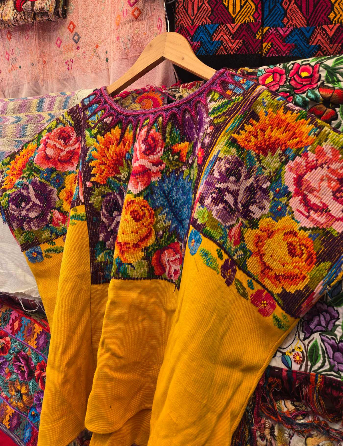 Yellow Floral Chichicastenango Huipil #10-237