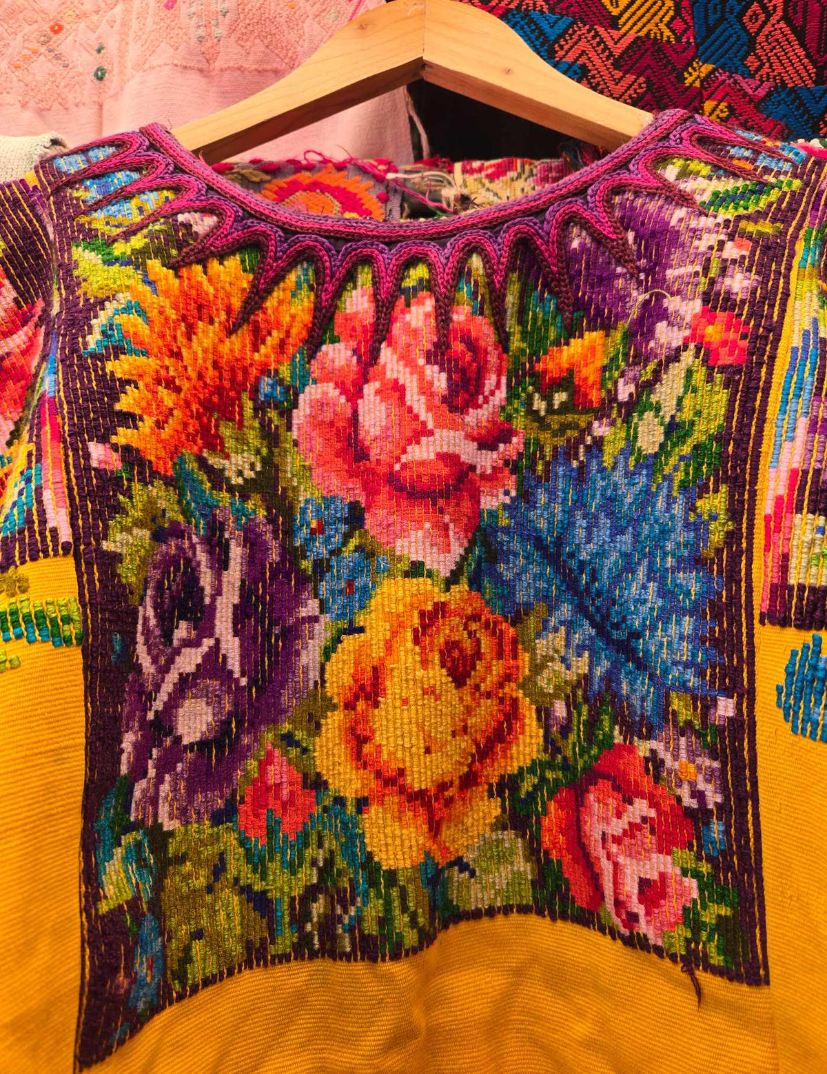 Yellow Floral Chichicastenango Huipil #10-237