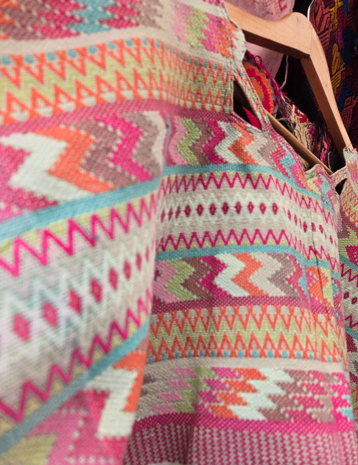 Pink and Faded Green Comalapa Huipil #10-239