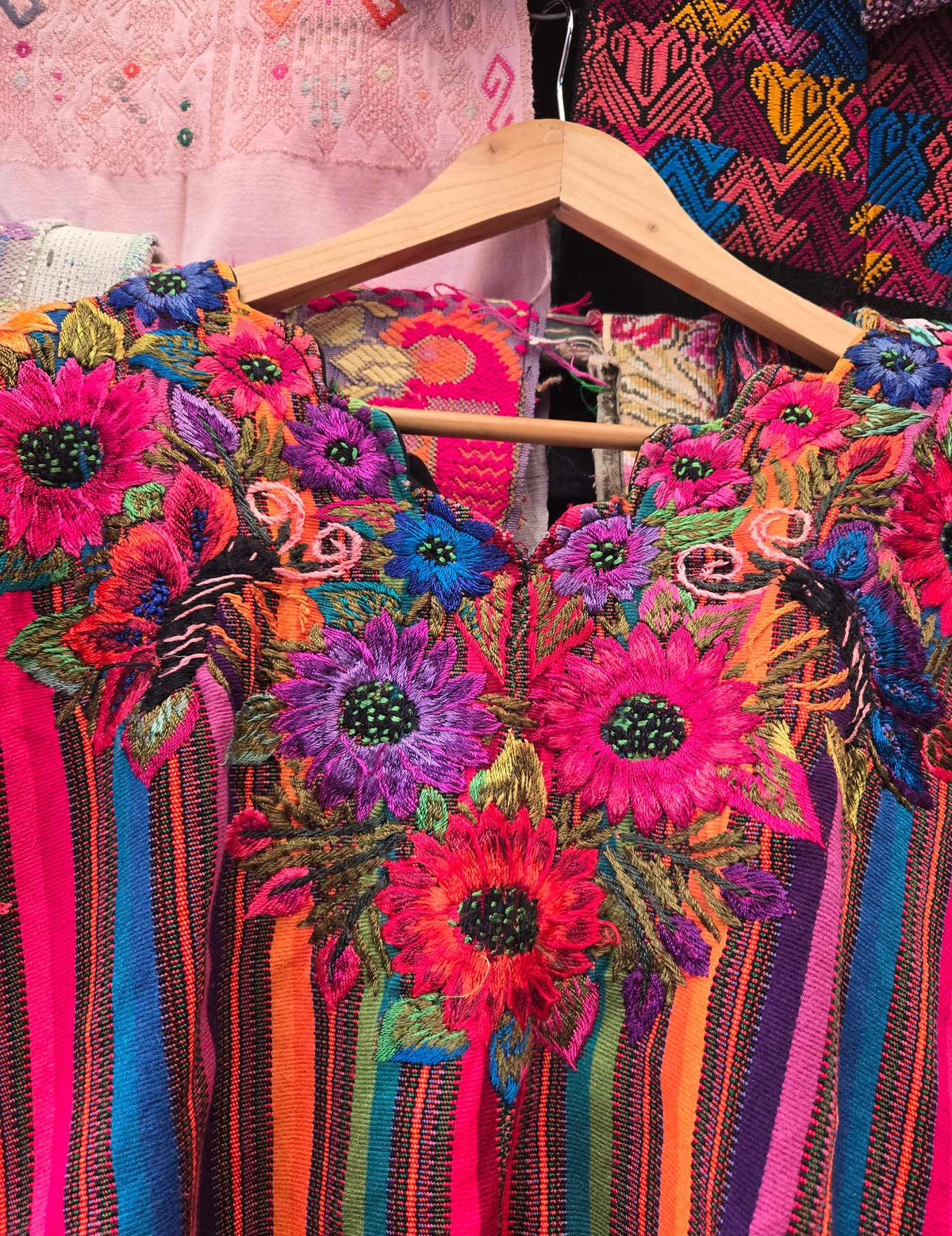 Rainbow Floral Patzún Huipil #10-243