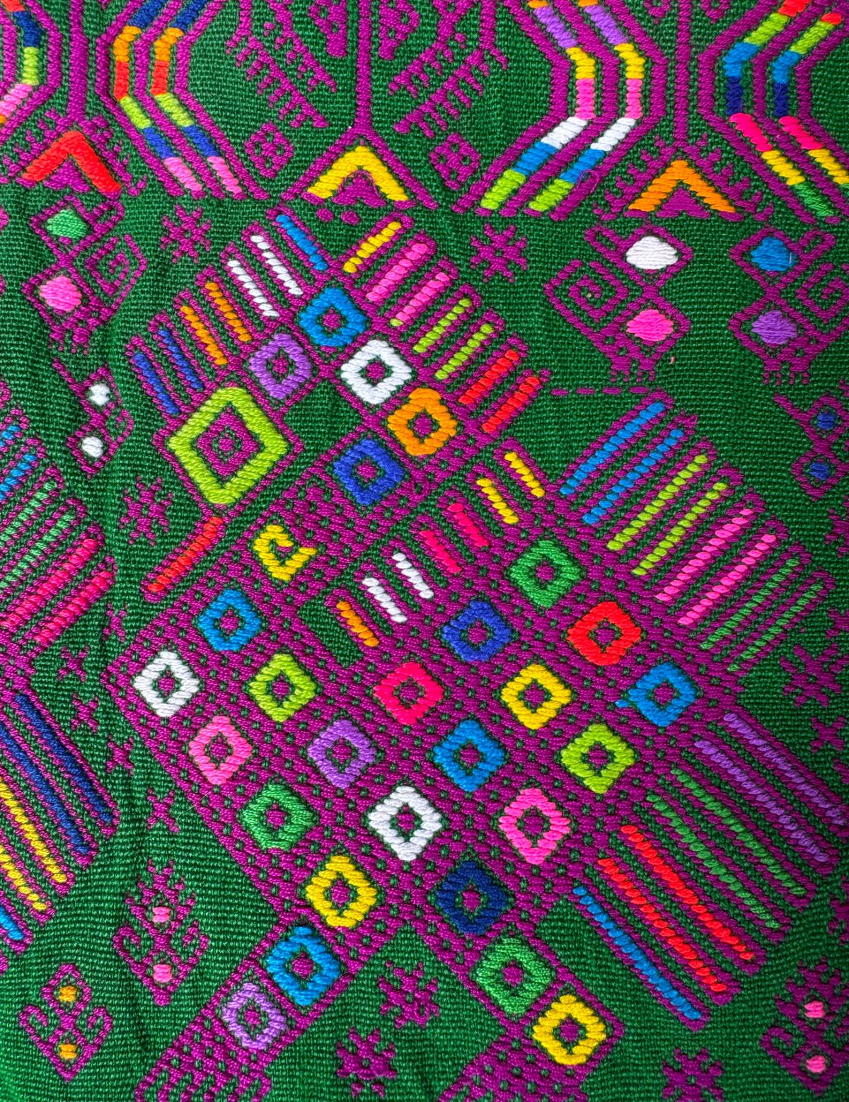 Green and Fuchsia Nahualá Huipil #10-251