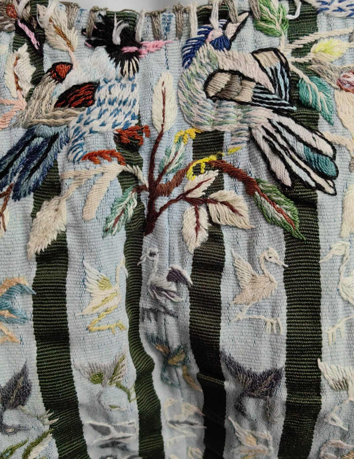 Green and White Striped Santiago Huipil #10-259