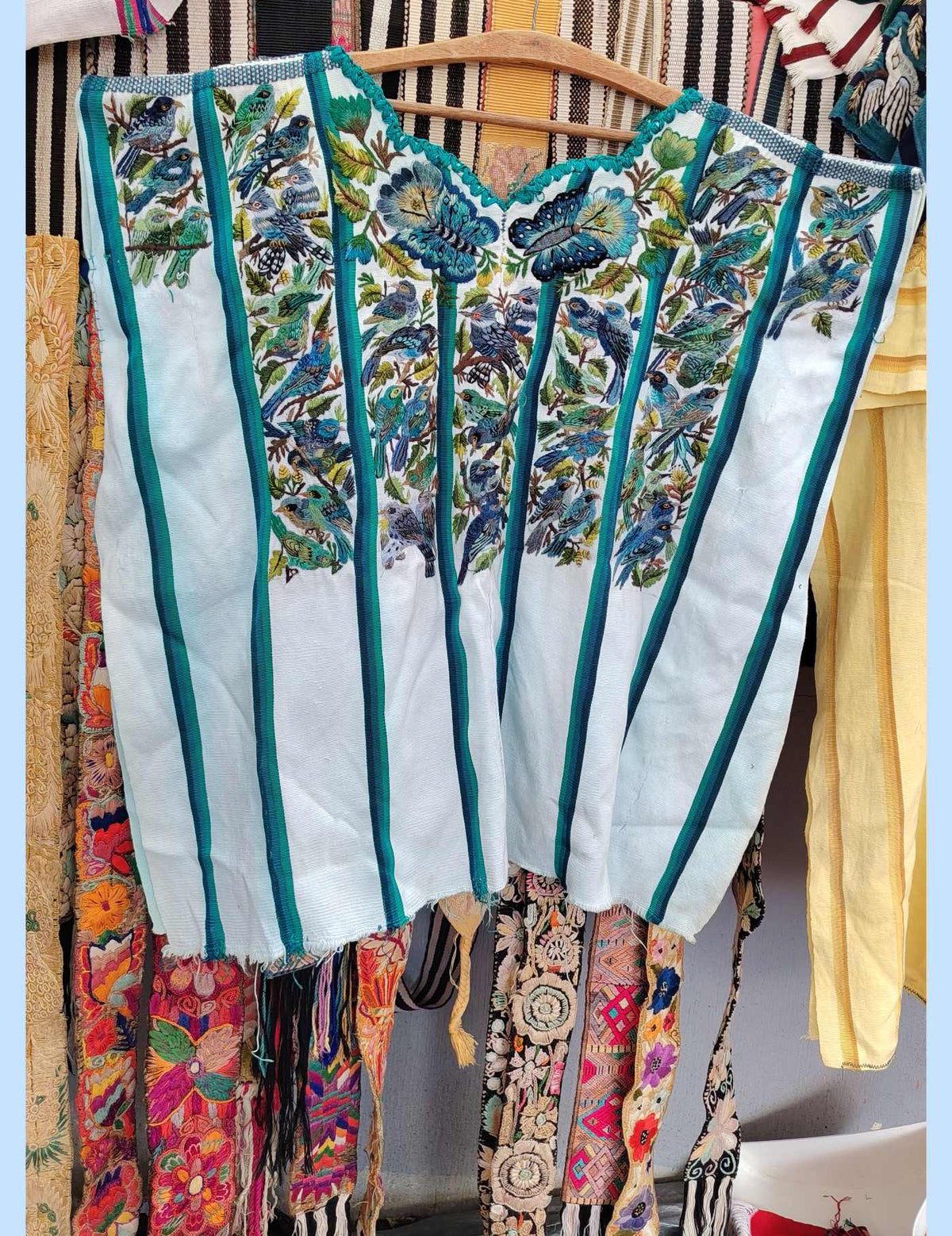 Green Blue and White Santiago Huipil #10-262