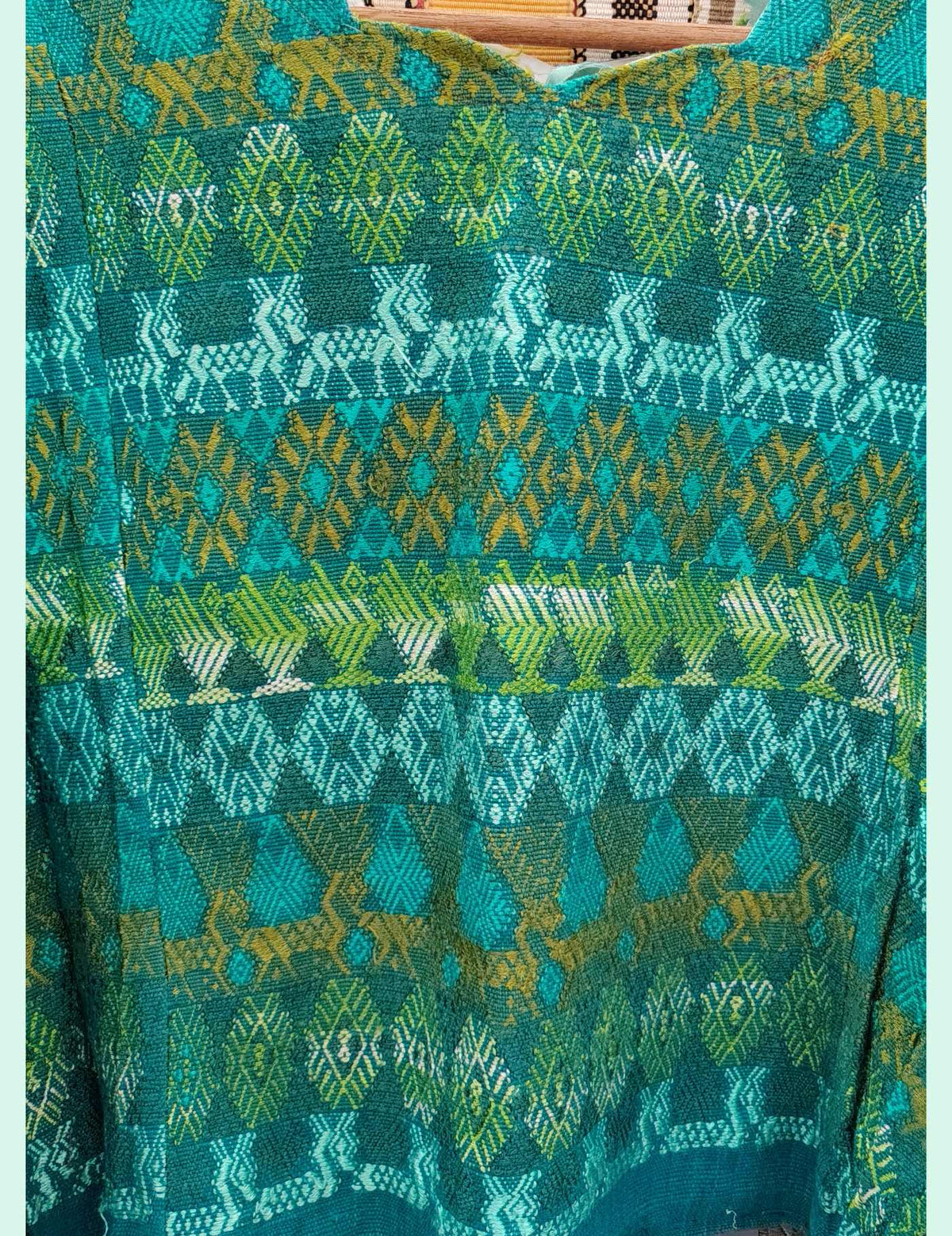 Green and Turquoise Cobán Huipil #10-263