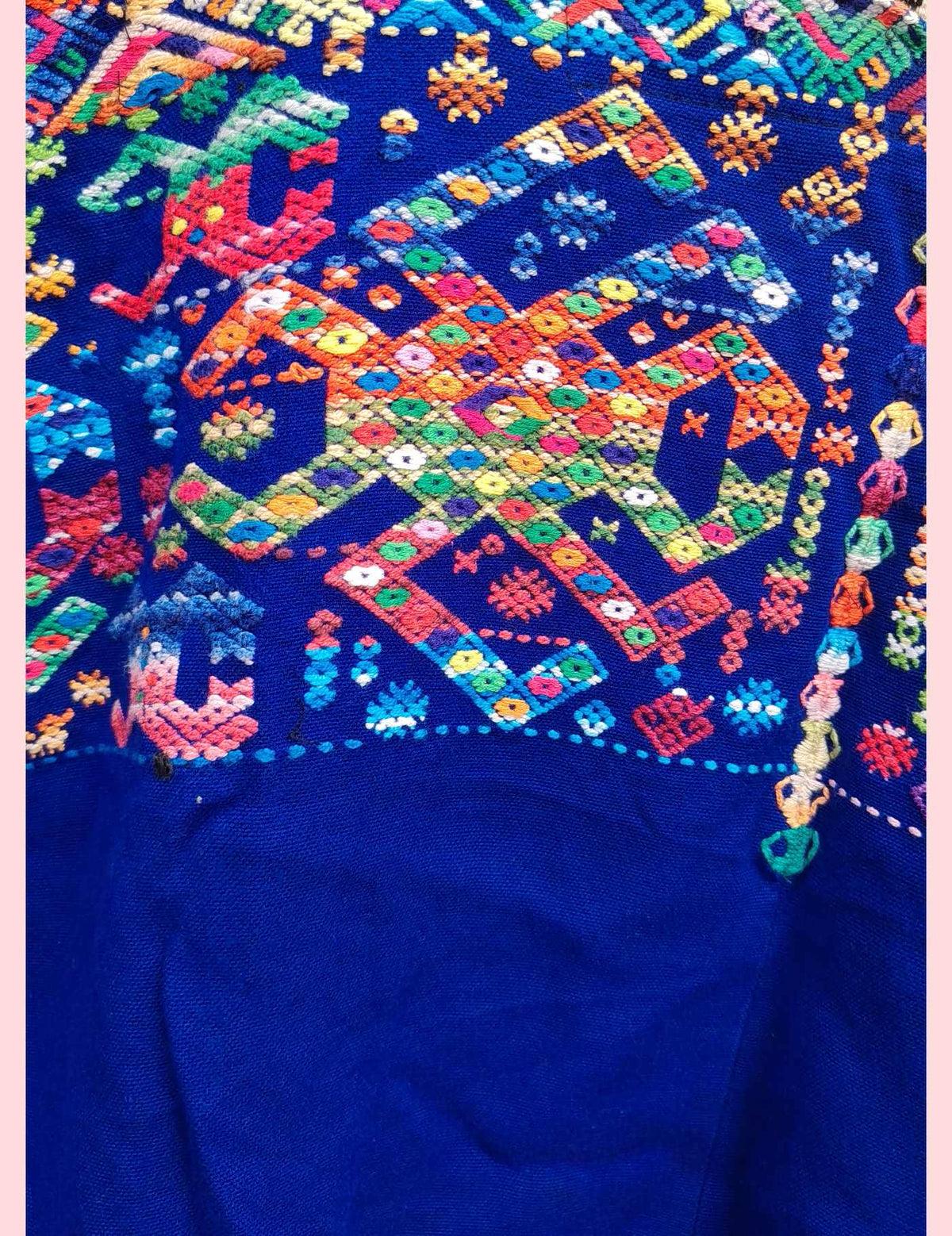 Blue with Crabs and Quetzales Nahualá Huipil #10-267