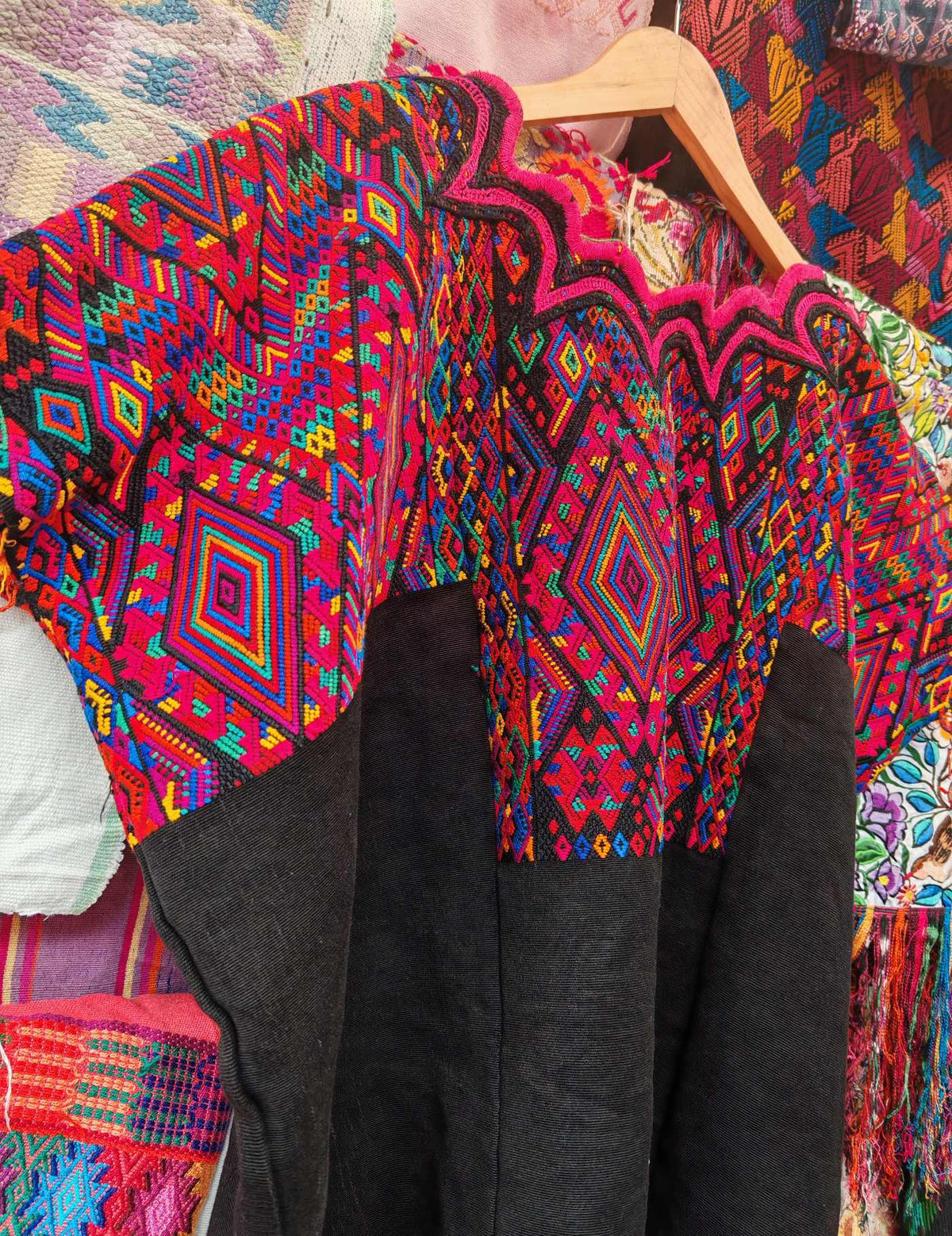 Black and Red Chichicastenango Huipil #10-274