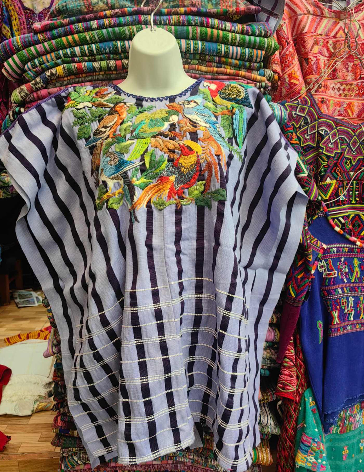 Lilac Striped Santiago Huipil #10-295