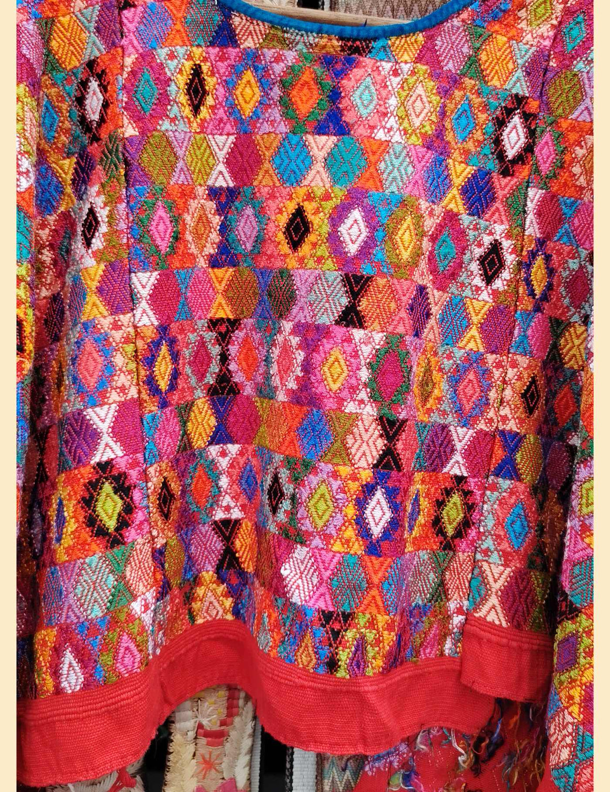 Multicolor on Red Cobán Huipil #10-297