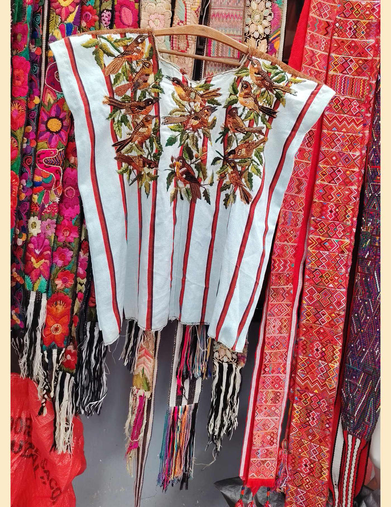 Brown and White Santiago Huipil #10-305